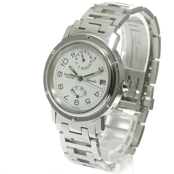HERMES Clipper CL5.710 Power reserve white Dial Automatic Men's Watch_845043 - Picture 1 of 11
